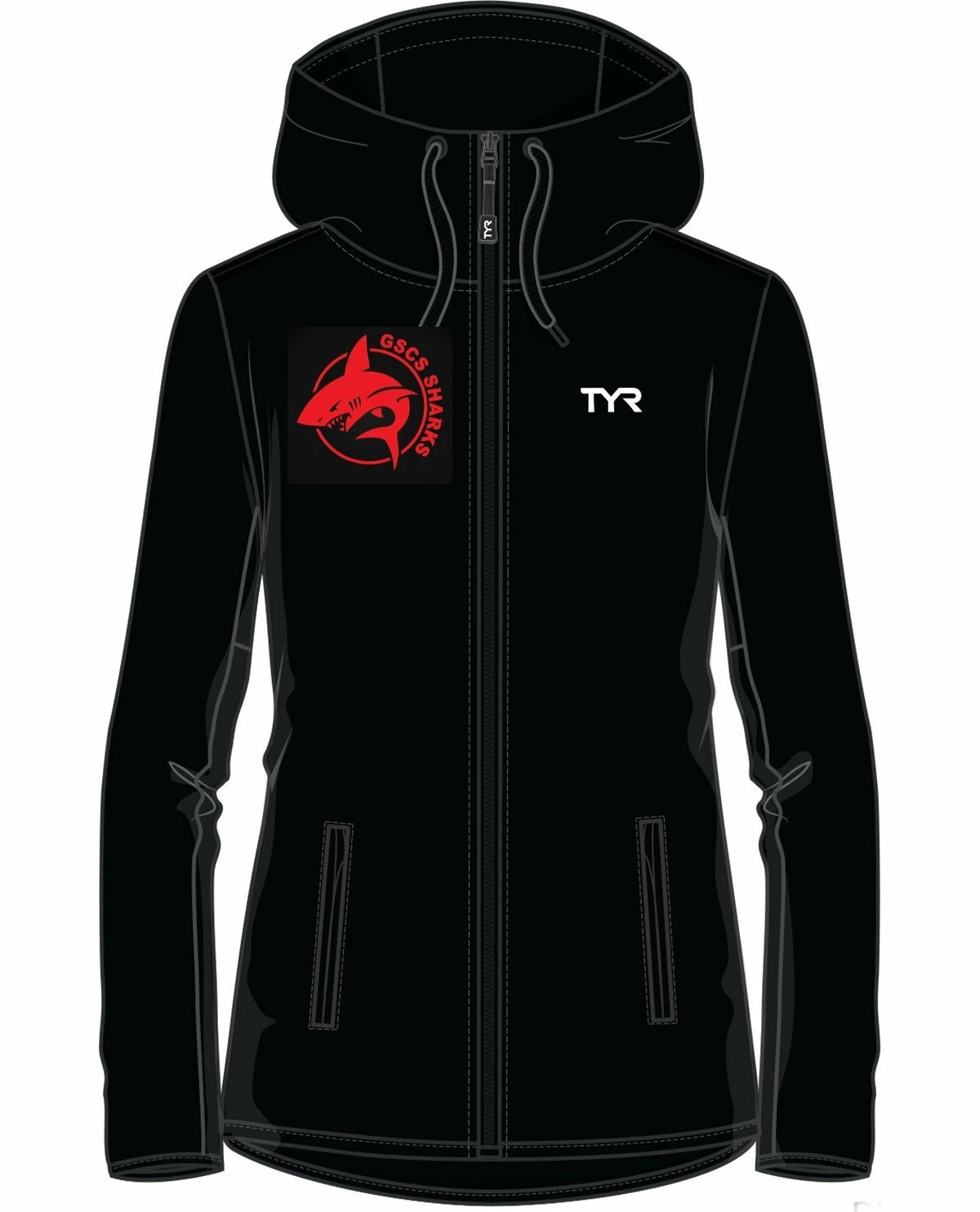 TYR GSCS Warmup Hoodie - Female Georgetown Supersharks 3 TYR GSCS Warmup Hoodie - Female Georgetown Supersharks